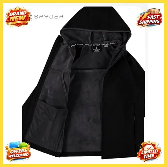 Men's Softshell Jacket Faux Fur Lined Water Wind Resistant Performance Fleece